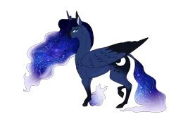 Size: 5700x3700 | Tagged: safe, artist:xxgrapehatzxx, derpibooru import, princess luna, alicorn, pony, absurd resolution, colored wings, colored wingtips, ethereal mane, ethereal tail, folded wings, redesign, signature, simple background, solo, transparent background, wings