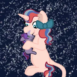 Size: 10000x10000 | Tagged: safe, artist:glamgoria-morose, derpibooru import, oc, oc:fairy ring, oc:princess blood moon, unofficial characters only, pony, unicorn, bow, female, hair bow, leonine tail, magical lesbian spawn, offspring, parent:moondancer, parent:princess luna, parents:lunadancer, siblings, sisters