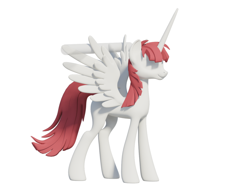 Size: 1280x1024 | Tagged: safe, artist:clawed-nyasu, derpibooru import, oc, oc:fausticorn, ponified, alicorn, pony, 3d, 3d model, alicorn oc, horn, lauren faust, simple background, transparent background, wings