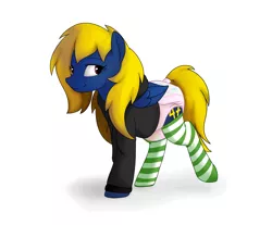 Size: 5261x4353 | Tagged: suggestive, artist:edrian, derpibooru import, oc, oc:naveen numbers, unofficial characters only, pegasus, pony, 47, clothes, cute, diaper, diaper fetish, fetish, image, ocbetes, png, socks, solo, striped socks