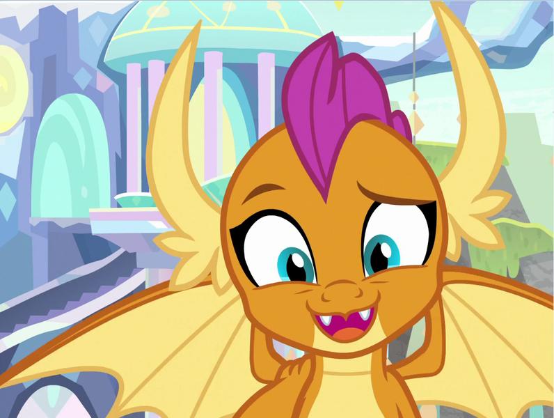 Size: 1235x931 | Tagged: cropped, cute, derpibooru import, dragon, dragoness, fangs, female, hnnng, safe, screencap, smolder, smolderbetes, solo, treehouse of harmony, uprooted