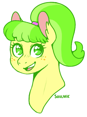 Size: 370x500 | Tagged: safe, artist:soulnik, derpibooru import, chickadee, ms. peachbottom, pony, bust, colored pupils, cute, ear fluff, eyebrows visible through hair, open mouth, peachabetes, portrait, solo
