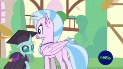 Size: 1920x1080 | Tagged: butt, changedling, changeling, classical hippogriff, derpibooru import, dream, duo, female, graduation cap, hat, hippogriff, ocellus, plot, safe, screencap, silverstream, streambutt, uprooted