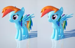 Size: 1200x770 | Tagged: safe, artist:duskie-06, derpibooru import, rainbow dash, pony, 3d, 3d model, cross eye stereogram, solo