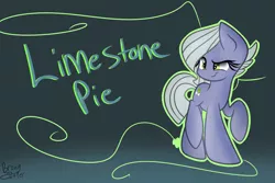 Size: 3000x2000 | Tagged: safe, artist:lynchristina, derpibooru import, limestone pie, earth pony, pony, cute, female, gradient background, limabetes, mare, raised leg, signature, smiling, solo, when she smiles