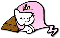 Size: 650x416 | Tagged: safe, artist:nintendoes, derpibooru import, princess celestia, pony, cewestia, crown, cute, cutelestia, eyes closed, female, filly, jewelry, paper bag, pink-mane celestia, prone, regalia, sleeping, solo, younger