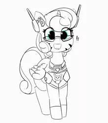 Size: 3070x3491 | Tagged: safe, artist:pabbley, derpibooru import, princess flurry heart, pony, clothes, cosplay, costume, cute, d.va, exclamation point, flurrybetes, happy, nerd, nerdy heart, overwatch, simple background, solo, transparent background