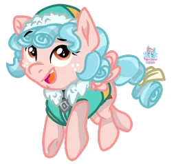 Size: 854x814 | Tagged: safe, artist:rainbow eevee, derpibooru import, cozy glow, pegasus, pony, beanie, clothes, collar, cozybetes, cute, everest, female, filly, freckles, hat, looking at you, open mouth, paw patrol, simple background, solo, transparent background, winter outfit