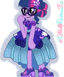 Size: 1024x1229 | Tagged: safe, artist:xxfluffypachirisuxx, derpibooru import, sci-twi, twilight sparkle, equestria girls, legend of everfree, clothes, crystal gala, crystal gala dress, cute, dress, solo, twiabetes