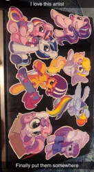 Size: 646x1177 | Tagged: safe, artist:bobdude0, derpibooru import, derpy hooves, dinky hooves, maud pie, princess cadance, princess flurry heart, rainbow dash, scootaloo, shining armor, starlight glimmer, sweetie belle, tom, pony, box, computer, laptop computer, pony in a box, scooter, snapchat, sticker, yoda soda creations