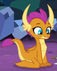 Size: 428x526 | Tagged: animated, cropped, cute, derpibooru import, dragon, dragoness, female, gif, kneeling, safe, screencap, smolder, smolderbetes, solo, the place where we belong, uprooted