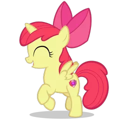 Size: 4000x4000 | Tagged: safe, derpibooru import, edit, editor:lyinx, apple bloom, alicorn, pony, absurd resolution, alicornified, bloomicorn, eyes closed, female, filly, foal, horn, open mouth, race swap, simple background, solo, transparent background, vector, wings