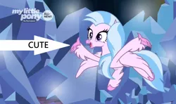 Size: 1058x626 | Tagged: arrow, captain obvious, caption arrow, classical hippogriff, crystal, cute, derpibooru import, diastreamies, edit, edited screencap, fact, female, hippogriff, my little pony logo, op is right, safe, screencap, silverstream, solo, truth, uprooted