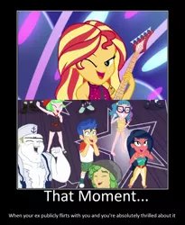 Size: 1074x1310 | Tagged: safe, artist:thejboy88, derpibooru import, bulk biceps, desert sage, doodle bug, flash sentry, mile hill, sandalwood, sunset shimmer, technicolor waves, waldo whereabout, watermelody, equestria girls, equestria girls series, spring breakdown, spoiler:eqg series (season 2), belly button, bikini, clothes, demotivational poster, female, flashimmer, male, meme, midriff, shipping, shipping domino, starstruck, straight, swimsuit