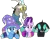 Size: 2301x1805 | Tagged: safe, artist:littlecl0ud, derpibooru import, discord, starlight glimmer, thorax, trixie, changeling, draconequus, pony, unicorn, to where and back again, frown, reformed four, vector, worried