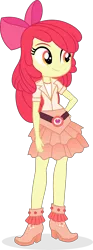 Size: 2749x7393 | Tagged: safe, artist:punzil504, derpibooru import, apple bloom, equestria girls, absurd resolution, boots, bow, clothes, cowboy boots, cute, cutie mark, cutie mark on clothes, female, shoes, simple background, skirt, transparent background