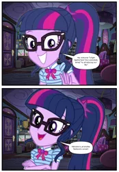 Size: 612x877 | Tagged: safe, derpibooru import, edit, editor:biggernate91, sci-twi, twilight sparkle, comic:midnight sparkle takeover, equestria girls, equestria girls series, comic, geode of telekinesis, jacksepticeye, magical geodes, parody, sci-twi's room