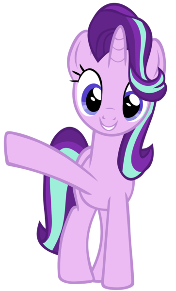 Size: 696x1149 | Tagged: safe, derpibooru import, starlight glimmer, pony, unicorn, celestial advice, cute, female, glimmerbetes, happy, looking at you, mare, raised hoof, reformed starlight, simple background, smiling, solo, transparent background, vector