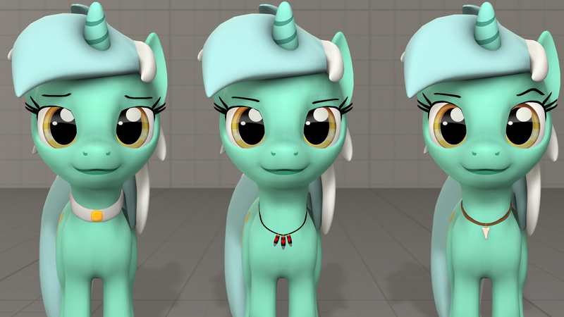 Size: 2500x1406 | Tagged: safe, artist:yellencandy, derpibooru import, lyra heartstrings, pony, 3d, 3d model, downloadable, jewelry, necklace, solo, source filmmaker, wip