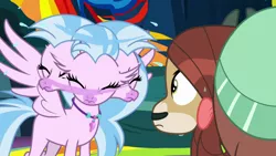 Size: 1920x1080 | Tagged: derpibooru import, great moments in animation, safe, screencap, shaking, silverstream, smear frame, uprooted, wet, yona