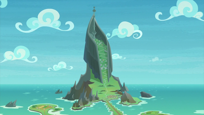 Size: 2100x1180 | Tagged: safe, derpibooru import, screencap, uprooted, cloud, island, mount aris, no pony, scenery, sky