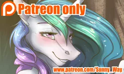 Size: 1672x1000 | Tagged: advertisement, alicorn, anthro, artist:sunny way, artwork, blushing, cute, derpibooru import, female, mare, patreon, patreon exclusive ad, patreon logo, patreon preview, paywall content, princess celestia, rcf community, safe, smiling