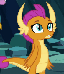 Size: 326x376 | Tagged: animated, cave of harmony, claws, cropped, derpibooru import, dragon, dragoness, eyes closed, facepalm, fangs, female, frustrated, gif, horns, reaction image, safe, screencap, smolder, smolder is not amused, solo focus, teenaged dragon, teenager, unamused, uprooted