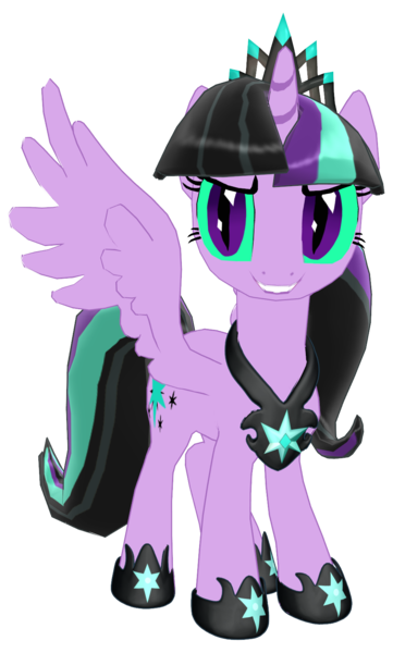 Size: 982x1630 | Tagged: safe, artist:sparkiss-pony, derpibooru import, twilight sparkle, twilight sparkle (alicorn), alicorn, pony, 3d, 3d model, mmd, simple background, solo, transparent background, twivine sparkle