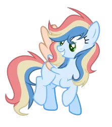 Size: 1636x1848 | Tagged: safe, artist:thesmall-artist, derpibooru import, oc, pegasus, pony, female, magical lesbian spawn, mare, offspring, parent:applejack, parent:rainbow dash, parents:appledash, simple background, solo, transparent background, two toned wings, wings