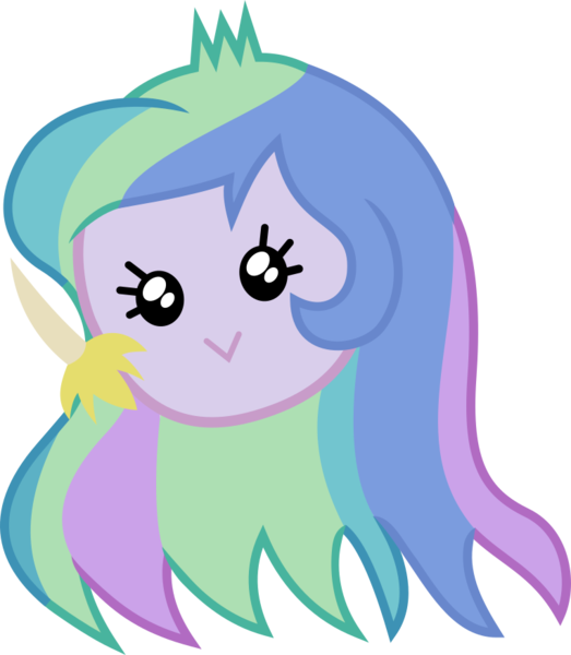 Size: 764x877 | Tagged: safe, artist:anime-equestria, derpibooru import, princess celestia, equestria girls, equestria girls series, game stream, spoiler:eqg series (season 2), :>, banana, bananalestia, cute, cutelestia, emoji, food, head only, principal celestia, simple background, smiling, transparent background, vector