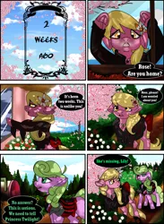 Size: 2344x3200 | Tagged: artist:brainiac, clothes, collar, comic, comic:a single crystal rose, daisy, derpibooru import, engagement ring, female, flower wishes, frog (hoof), implied lesbian, implied roseluck, lesbian, lily, lily valley, safe, text, underhoof
