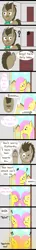 Size: 800x5580 | Tagged: safe, artist:alltimemine, derpibooru import, doctor whooves, fluttershy, time turner, earth pony, pegasus, pony, bowtie, bust, comic, covering mouth, cute, doctor who, door, eyes closed, female, floppy ears, frog (hoof), gritted teeth, heart attack, hnnng, hooves, lineless, looking at each other, male, mare, one eye closed, open mouth, profile, regeneration, self ponidox, stallion, underhoof