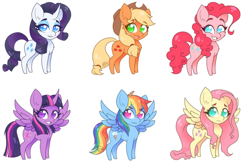 Size: 1600x1067 | Tagged: safe, artist:erkythehero23, derpibooru import, applejack, fluttershy, pinkie pie, rainbow dash, rarity, twilight sparkle, twilight sparkle (alicorn), alicorn, earth pony, pegasus, pony, unicorn, cheek fluff, chest fluff, colored pupils, cowboy hat, curved horn, cute, dashabetes, diapinkes, ear fluff, hat, horn, jackabetes, looking at you, mane six, open mouth, raribetes, shyabetes, simple background, smiling, spread wings, transparent background, twiabetes, wings