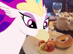 Size: 2851x2115 | Tagged: safe, artist:oceanrailroader, derpibooru import, queen novo, pony, my little pony: the movie, bagel, bread, food, irl, photo, ponies in real life