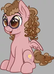 Size: 1186x1617 | Tagged: safe, artist:binkyt11, derpibooru import, oc, oc:cici, ponified, unofficial characters only, hybrid, pony, zony, cute, female, filly, gray background, siblings, simple background, sisters, solo