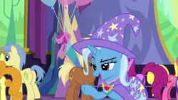 Size: 1280x720 | Tagged: safe, derpibooru import, screencap, trixie, pony, celestial advice, equestrian pink heart of courage