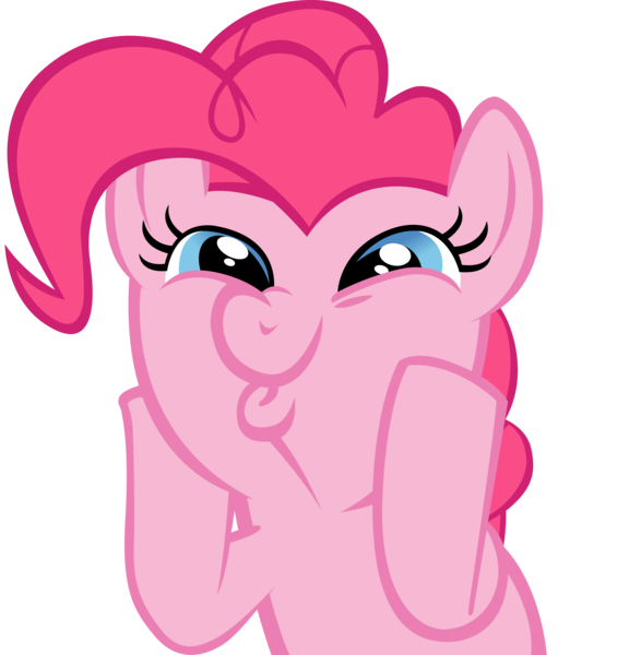 Size: 7082x7376 | Tagged: safe, artist:rainbowplasma, derpibooru import, part of a set, pinkie pie, earth pony, pony, bust, cute, dashface, diapinkes, female, funny face, hooves on cheeks, mare, silly, silly pony, simple background, so awesome, solo, squishy cheeks, transparent background