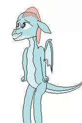 Size: 390x580 | Tagged: artist:derek the metagamer, aseprite, changedling, changeling, derpibooru import, disguise, disguised changeling, dithering, dragon, dragonellus, dragoness, dragonified, dragon ocellus, female, ocellus, pixel art, safe, species swap, uprooted