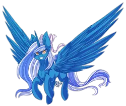 Size: 1936x1626 | Tagged: safe, artist:draawyourdreams, derpibooru import, oc, oc:fleurbelle, alicorn, pony, alicorn oc, bow, female, flying, hair bow, happy, horn, long hair, long mane, long tail, mare, ribbon, smiling, wings, yellow eyes