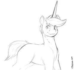 Size: 1417x1351 | Tagged: safe, artist:flashnoteart, derpibooru import, oc, oc:flashnote, pony, lineart, monochrome, sketch, solo