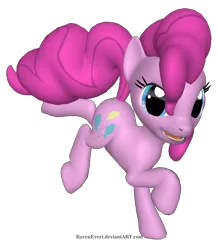 Size: 1050x1200 | Tagged: safe, artist:ravenevert, derpibooru import, pinkie pie, pony, pony creator, 3d, ponylumen, simple background, solo, transparent background