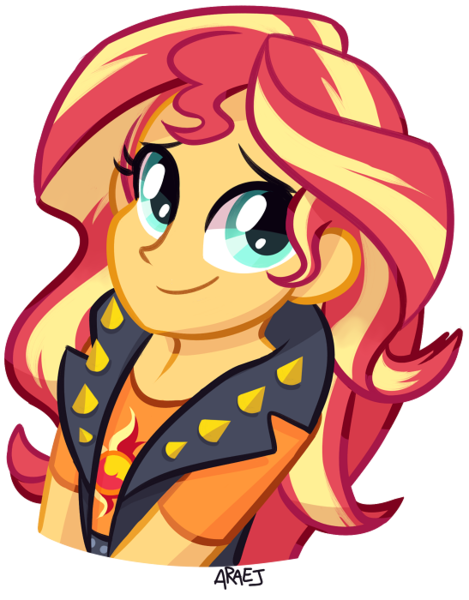 Size: 547x700 | Tagged: safe, artist:vampireselene13, derpibooru import, sunset shimmer, human, equestria girls, equestria girls series, bust, clothes, cute, female, shimmerbetes, simple background, smiling, solo, transparent background