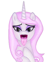 Size: 4020x5192 | Tagged: suggestive, artist:emu34b, derpibooru import, fleur-de-lis, pony, unicorn, absurd resolution, blushing, drool, imminent vore, maw, mawshot, open mouth, simple background, solo, teeth, tongue out, transparent background, uvula