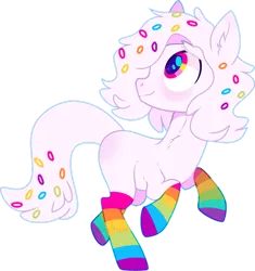 Size: 1280x1359 | Tagged: safe, artist:daydreamprince, derpibooru import, oc, unofficial characters only, earth pony, pony, clothes, male, rainbow socks, simple background, socks, solo, stallion, striped socks, transparent background