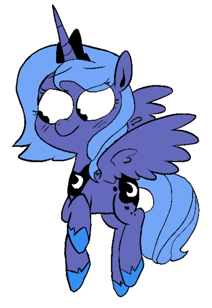 Size: 472x684 | Tagged: safe, artist:pinkiespresent, derpibooru import, princess luna, alicorn, pony, crown, cute, eye clipping through hair, hoof shoes, jewelry, lunabetes, regalia, s1 luna, simple background, solo, white background