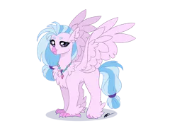 Size: 1280x960 | Tagged: artist:evergreen-gemdust, chest fluff, classical hippogriff, cute, derpibooru import, diastreamies, ear fluff, hippogriff, safe, signature, silverstream, simple background, solo, transparent background