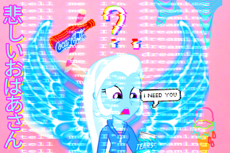 Size: 1650x1100 | Tagged: safe, derpibooru import, trixie, equestria girls, japanese, tumblr, vaporwave