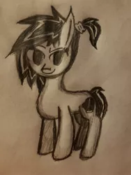 Size: 2677x3569 | Tagged: safe, artist:antique1899, derpibooru import, oc, oc:uppercute, unofficial characters only, earth pony, pony, lineart, monochrome, solo, traditional art