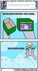 Size: 1280x2402 | Tagged: safe, artist:outofworkderpy, derpibooru import, derpy hooves, ditzy doo, pegasus, pony, comic:out of work derpy, cloud, comic, female, mare, outofworkderpy, puzzle, solo, tumblr, tumblr comic