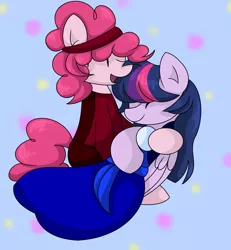 Size: 3192x3448 | Tagged: safe, artist:mississippikite, derpibooru import, pinkie pie, twilight sparkle, twilight sparkle (alicorn), alicorn, earth pony, pony, 30 day otp challenge, clothes, cosplay, costume, crossover, cute, diapinkes, eyes closed, female, happy, lesbian, open mouth, ruby, ruby (steven universe), sapphire, sapphire (steven universe), shipping, smiling, steven universe, twiabetes, twinkie